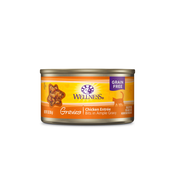 Wellness Complete Heath Grain Free Gravies Chicken Entree Bits in Ample Gravy Canned Food for Cats (3oz)
