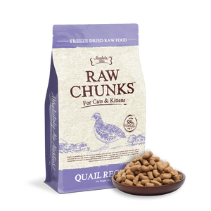 Absolute Bites Raw Chunks Freeze Dried Raw Food for Cats & Kittens - Quail Recipe (2 sizes)