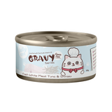 [Bundle of 24] Jollycat Classic Gravy & Jelly Fresh White Meat Tuna & Shirasu in Gravy Wet Canned Food for Cats (80g)