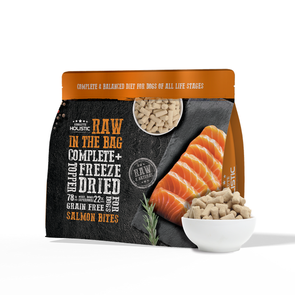 Absolute Holistic Raw in the Bag Complete Freeze Dried Dog Food - Salmon Bites (14oz)