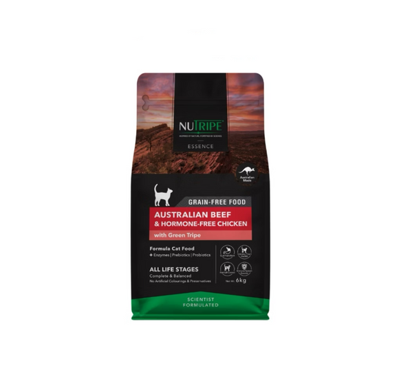 Nutripe Essence Australian Beef & Hormone-Free Chicken with Green Tripe Formula Cat Dry Food (2 sizes)