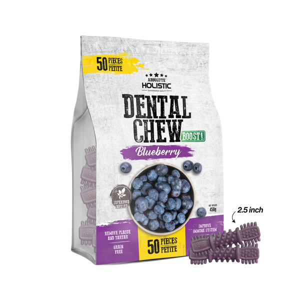 Absolute Holistic Boost! Blueberry Dog Dental Chew Jumbo Pack for Dogs (2 sizes)
