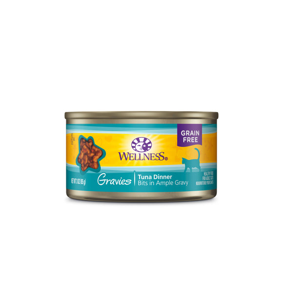 Wellness Complete Heath Grain Free Gravies Tuna Dinner Bits in Ample Gravy Canned Food for Cats (3oz)