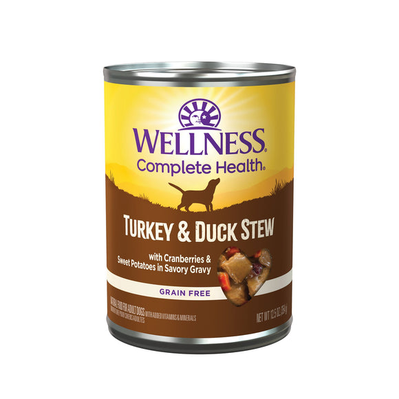 [WN-STTURKDUCK] Wellness Grain Free Turkey & Duck Stew with Cranberries & Sweet Potatoes in Savory Gravy Canned Food for Dogs (12.5oz)