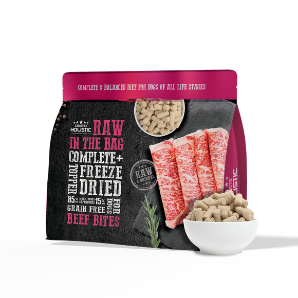 Absolute Holistic Raw in the Bag Complete Freeze Dried Dog Food - Beef Bites (14oz)