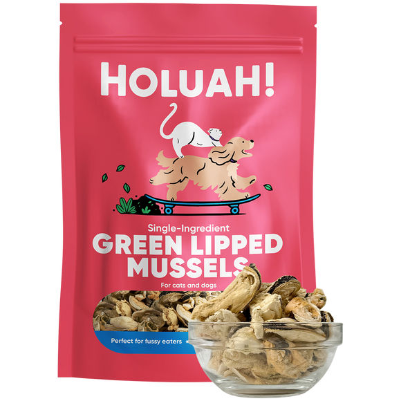 Holuah! Freeze Dried Single Ingredients Green Lipped Mussels Treats for Dogs & Cats (70g)