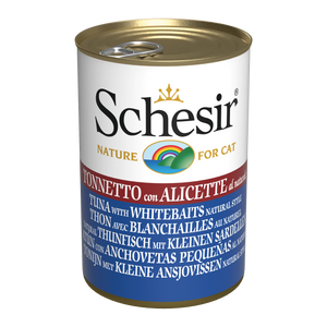 Schesir Can in Jelly/Water (Tuna with Whitebaits) for Cats (140g)