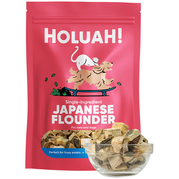Holuah! Freeze Dried Single Ingredients Japanese Flounder Treats for Dogs & Cats (70g)