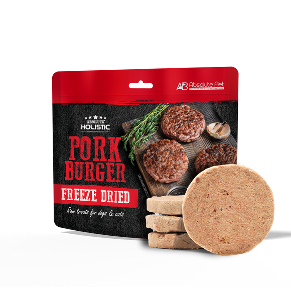 Absolute Holistic Freeze Dried Raw Treats for Cats & Dogs - Pork Burger (80g)
