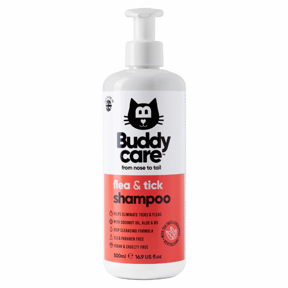 Buddy Care Cat Shampoo - Flea & Tick (500ml)