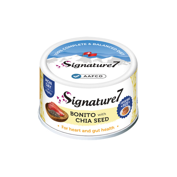 Signature 7 Monday Superfoods Pate - Bonito with Chia Seeds For Heart and Gut Health for Cats (80g)