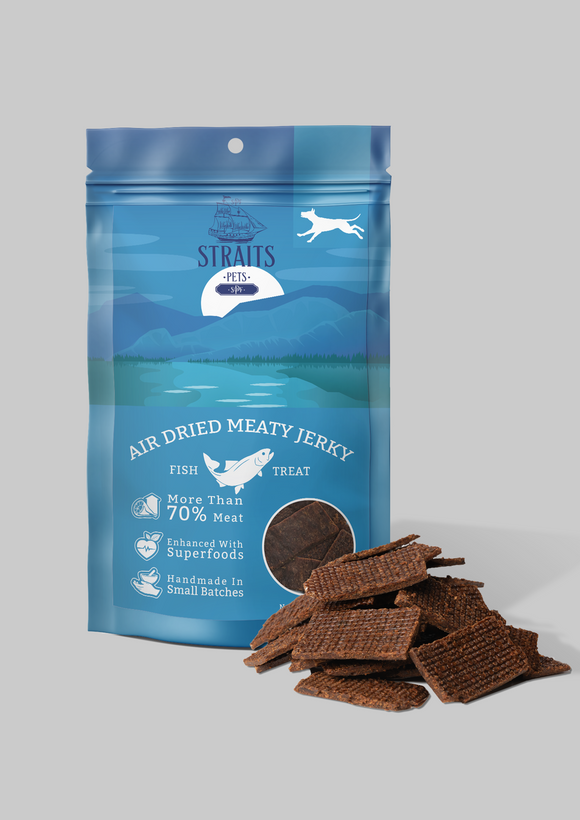 Straits Pets Air Dried Meaty Jerky (Fish) For Dogs (100g)