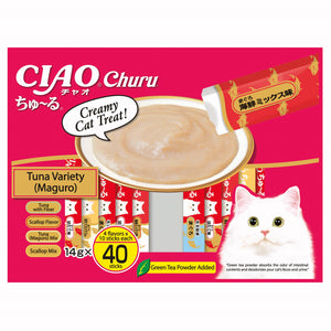 [CIS131] CIAO Tuna Scallop Jumbo Mix Treats for Cats (14gx40pcs)