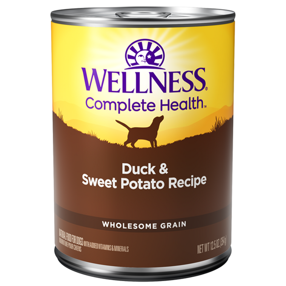 [WN-CanDuck] Wellness Complete Health Pate Duck & Sweet Potato Canned Food for Dogs (12.5oz)