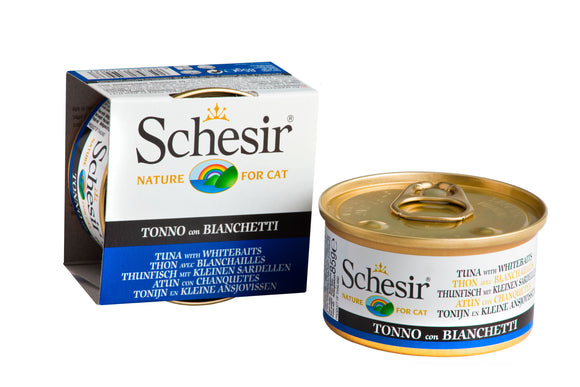Schesir Can in Jelly (Tuna with Whitebait) for Cats (85g)