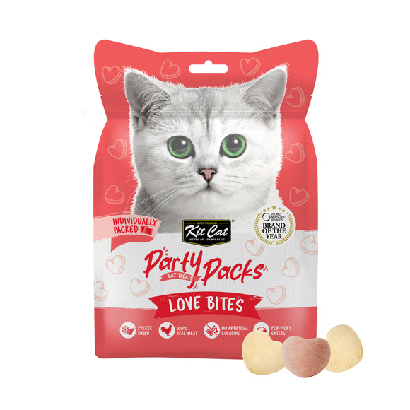 Kit Cat Party Packs Freeze Dried Treats for Cats - Love Bites (30g)