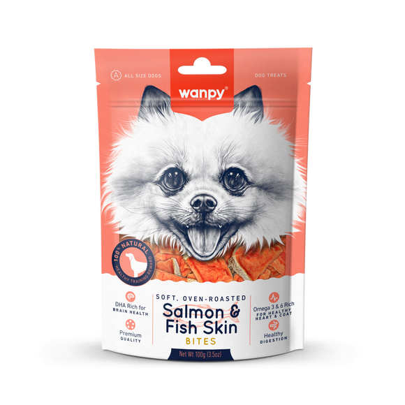 [Wan0014] Wanpy Soft Oven-Roasted Salmon & Fish Skin Bites (100g)