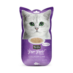Kit Cat Purr Puree Plus+ Collagen Care Treats for Cats (Tuna & Collagen) 4 x 15g sachets