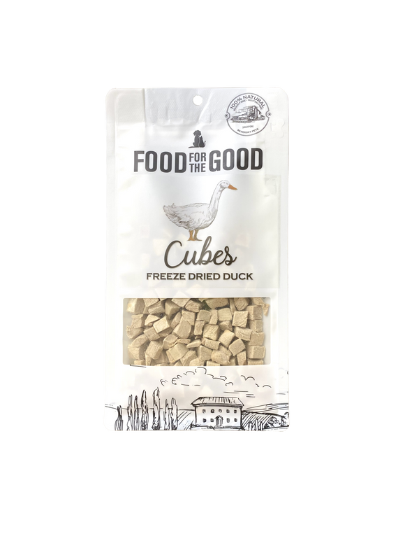 Food For The Good Duck Cubes Freeze-Dried Treats for Dogs & Cats (70g)