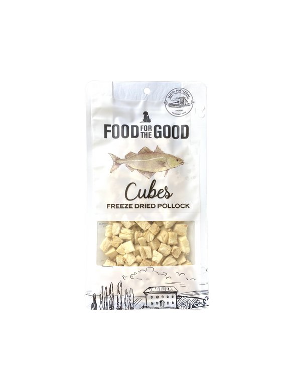 Food For The Good Pollock Cubes Freeze-Dried Treats for Dogs & Cats (50g)