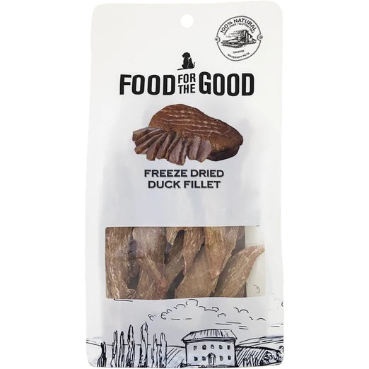 Food For The Good Duck Fillet Freeze-Dried Treats for Dogs & Cats (100g)