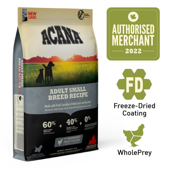 ACANA Heritage Freeze-Dried Coated Adult Small Breed Dry Dog Food (2 sizes)