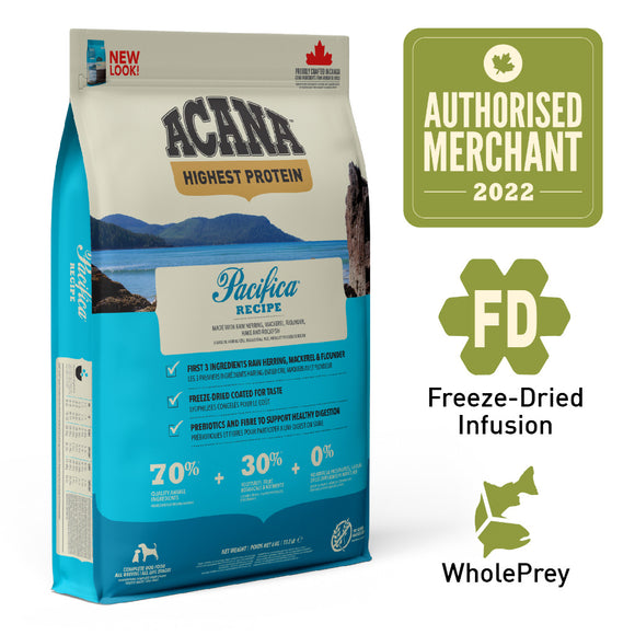 ￼ACANA Regionals Freeze-Dried Infused Pacifica Dog Dry Food (3 Sizes)