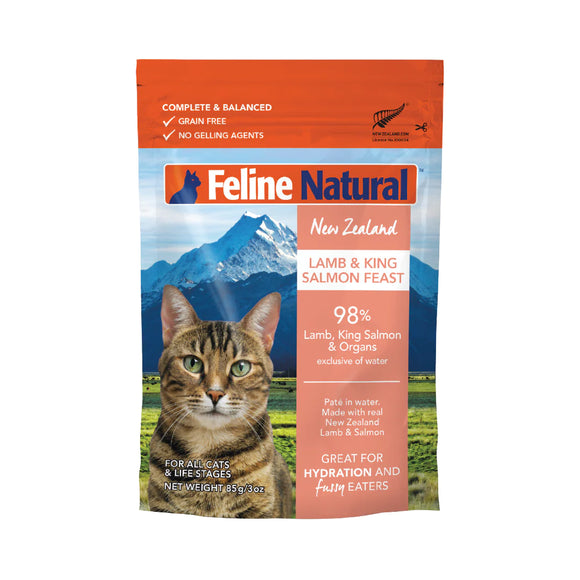 [Bundle of 4] Feline Natural Pouched Lamb & Salmon for Cats (85g)