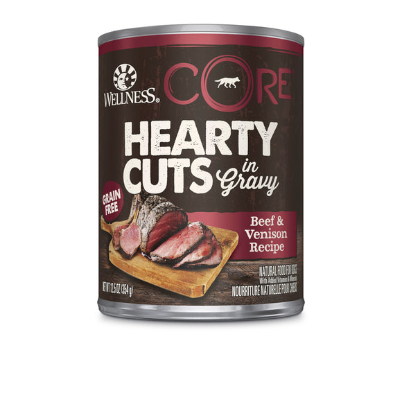 Wellness Core Beef & Venison Hearty Cuts in Gravy Canned Food for Dogs (12.5oz)