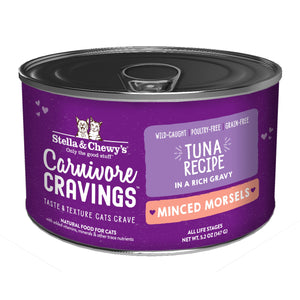 Stella & Chewy’s Carnivore Cravings Minced Morsels Tuna Recipe Canned Food for Cats (5.2oz)