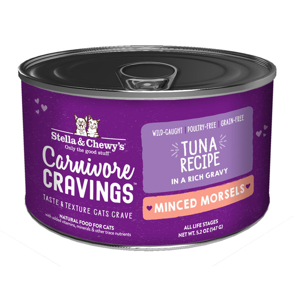 Stella & Chewy’s Carnivore Cravings Minced Morsels Tuna Recipe Canned Food for Cats (5.2oz)