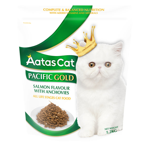 Aatas Cat Pacific Gold Salmon w Anchovies Dry Food for Cats (1.2kg)