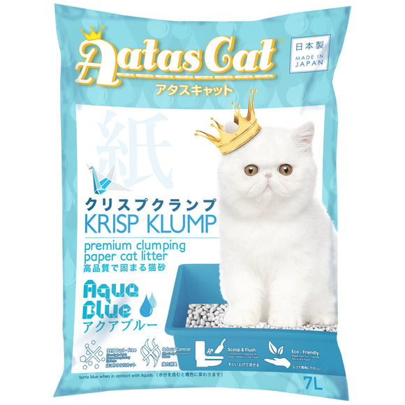 Aatas Cat Krisp Klump Paper Cat Litter Aqua Blue 7L