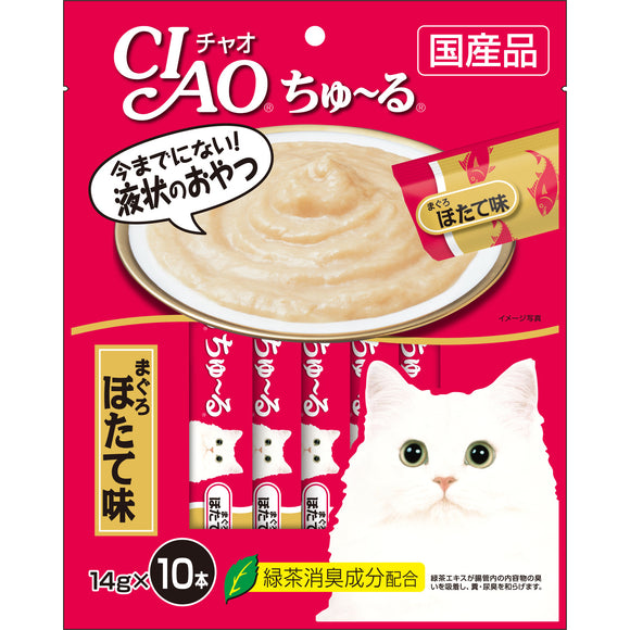 [CIS125] CIAO Chu-Ru White Meat Tuna Scallop Flavour Treats fot Cats (14g x 10)