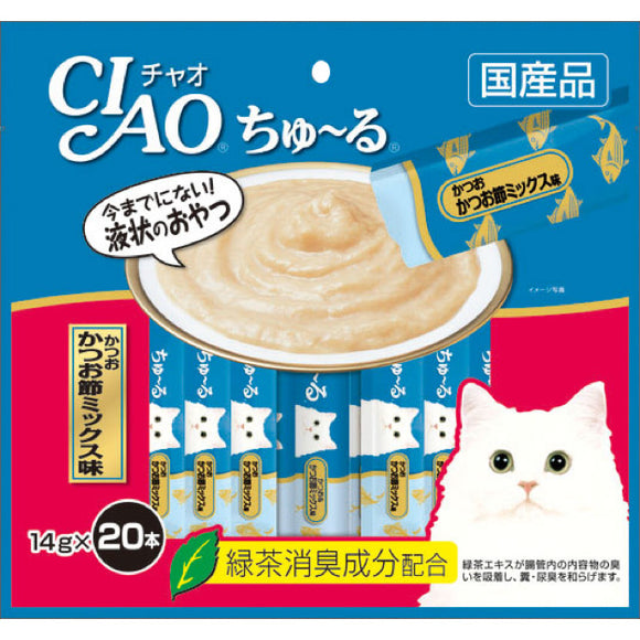 [CIS130] CIAO Chu-Ru Tuna Dried Bonito Mix Treats for Cats (14gx20pcs)