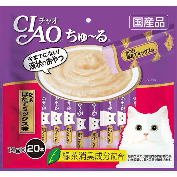 [CIS192] CIAO Chu-Ru Tuna & Scallop Treats for Cats (14gx20pcs)