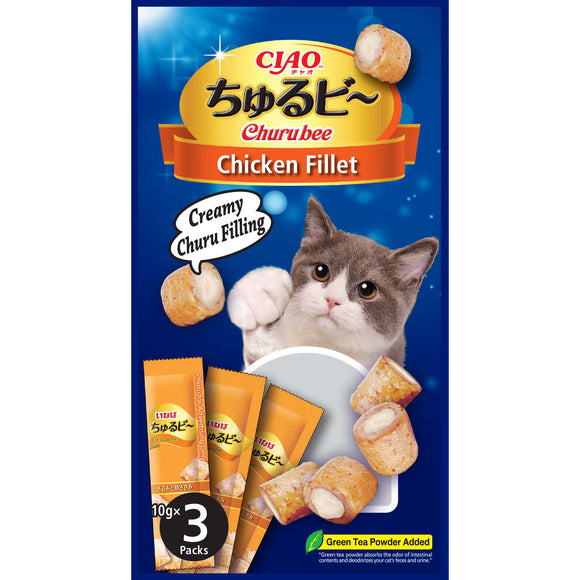 [CIB274N] Ciao Churu Bee Sasami (Chicken) Treats for Cats (10g x 3)