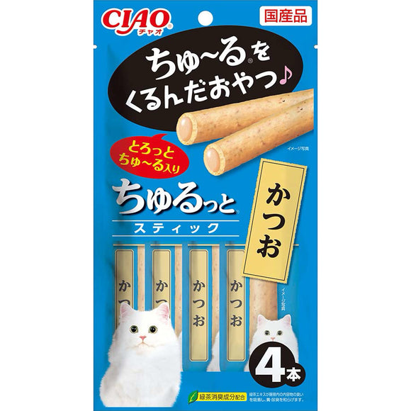 [CICS123] CIAO Churutto Katsuo Formula Treats for Cats (7gx4pcs)