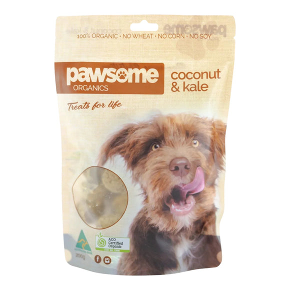 Pawsome Organics Organic Coconut and Kale Treats for Dogs (200g)