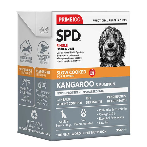 Prime100 SPD Slow Cooked Kangaroo & Pumpkin Wet Dog Food (354g)