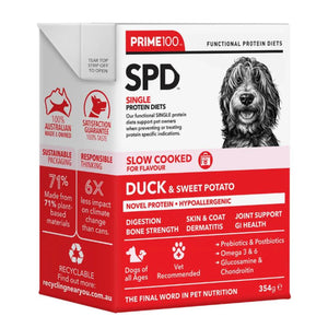Prime100 SPD Slow Cooked Duck & Sweet Potato Wet Dog Food (354g)