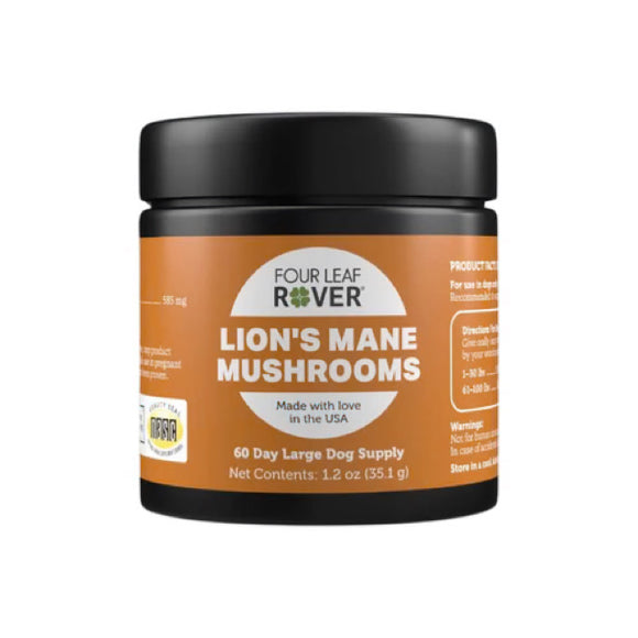 Four Leaf Rover Lion’s Mane Mushrooms - Boost Brain & Neurological Functions for Dogs (35.1g)