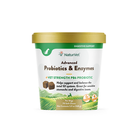 NaturVet Advanced Probiotics & Enzymes Soft Chews (70ct/5.4oz/154g)