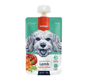 Wanpy Tasty Meat Paste Lamb Carrot & Pea for Dogs (90g)