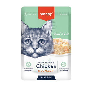 Wanpy Super Premium Chicken & Scallop Cat (85g)