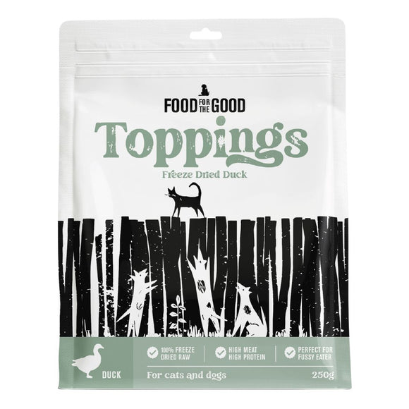 Food For The Good Freeze Dried Duck Toppings for Dogs & Cats (250g)
