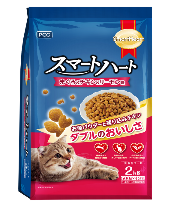 Smartheart Dry Adult Cat Food - Maguro, Chicken & Salmon [Wt: 2 kg]
