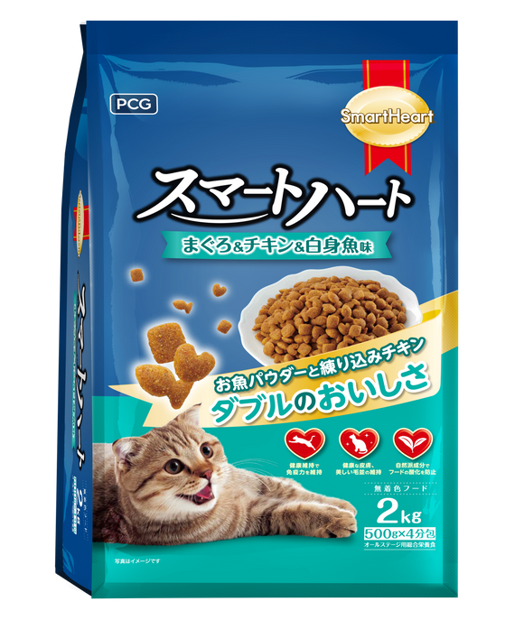 Smartheart Dry Adult Cat Food - Maguro, Chicken & White Fish [Wt: 2 kg]