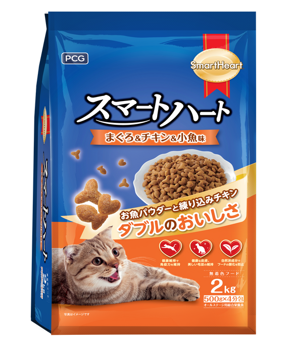 Smartheart Dry Adult Cat Food - Maguro, Chicken & Small Fish [Wt: 2 kg]
