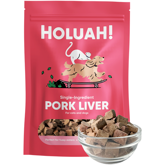 Holuah! Freeze Dried Single Ingredients Pork Liver Treats for Dogs & Cats (70g)